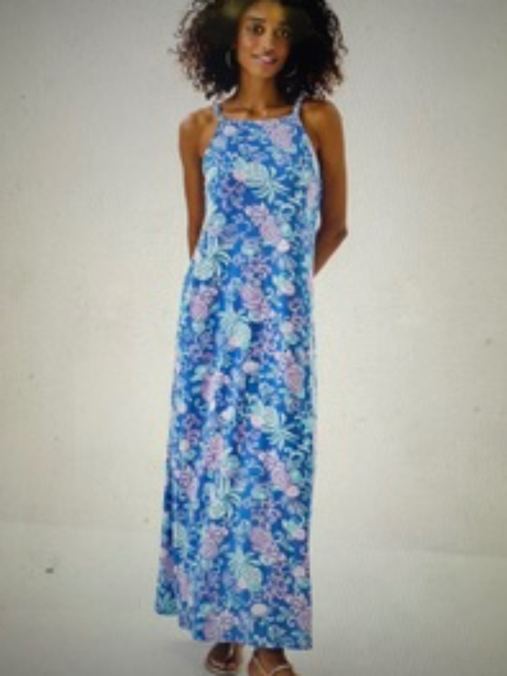 NWT!  $178 Lilly Pulitzer Kyleigh Maxi Dress in Sunwashed Blue Citrus Crush, Med